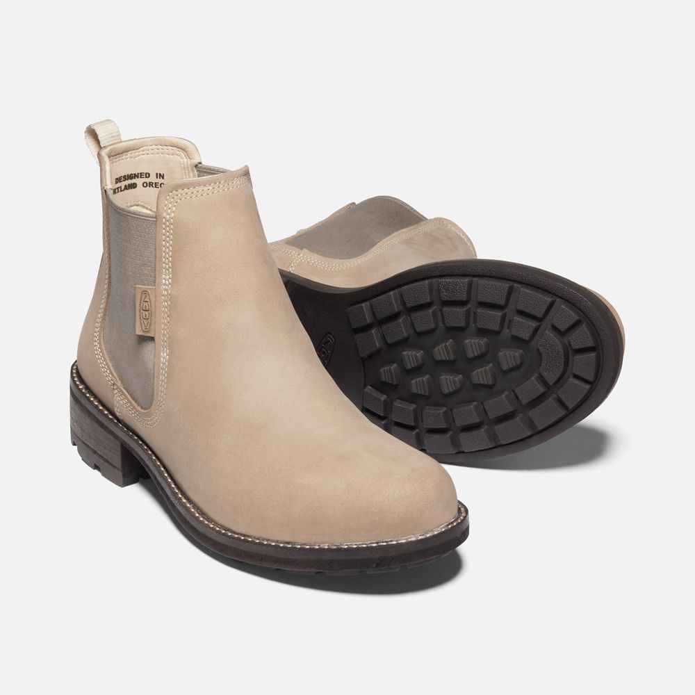 Bottes Chelsea Keen Femme Beige | Oregon City | EYDRZ-8460